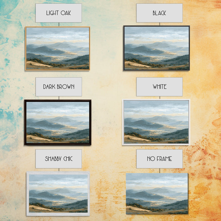 Gentle Mountain Landscape Canvas Print, Dental Office Art, Minimalist Decor, Office Decor, Oil Painting, Calm, DOA-3x2-32