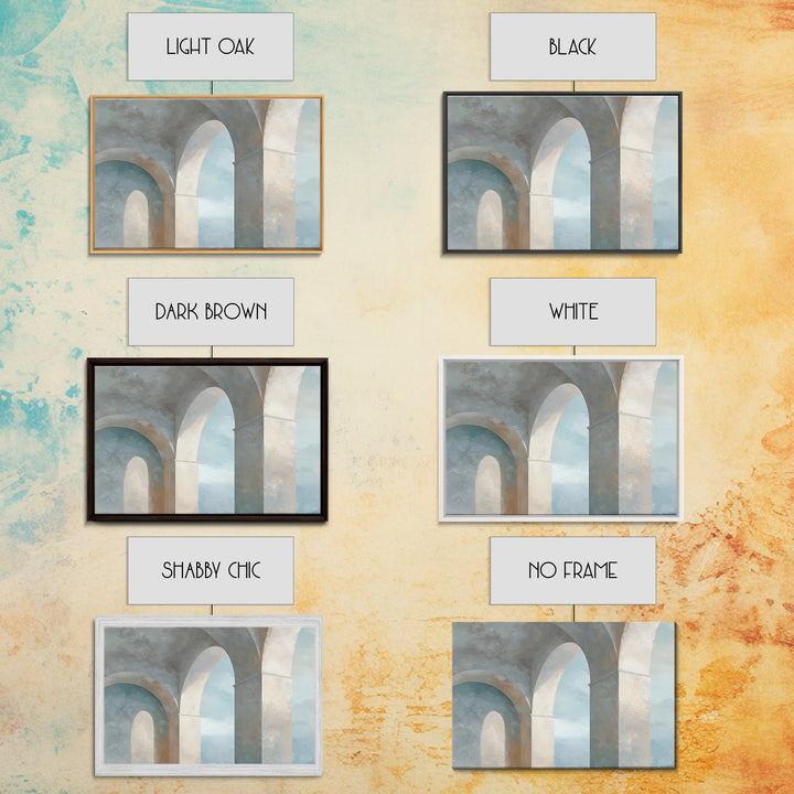 Light Scandinavian Abstract Arches Framed Canvas Print, Dental Office Art, Minimalist Wall Art, Office Decor, Fine Art, Calm, DOA-3x2-45