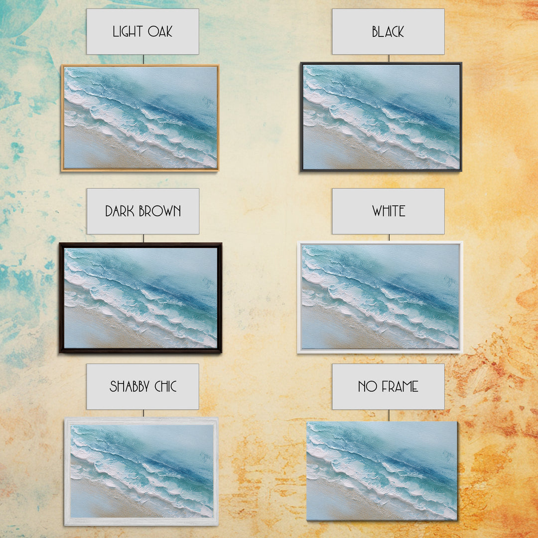 Calming Abstract Ocean Waves Framed Canvas Print, Dental Office Art, Office Decor, Oil Painting, Calm, Medical Art, DOA-3x2-5