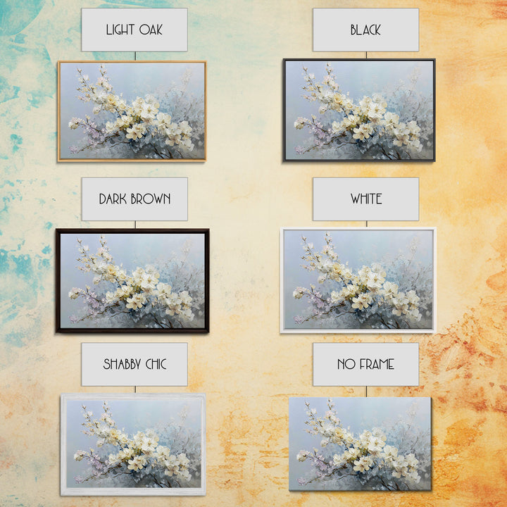 Sterile Modern Floral Painting Framed Canvas Print, Dental Office Art, Neutral Decor, Office Decor, Oil Painting, Calm, DOA-3x2-63