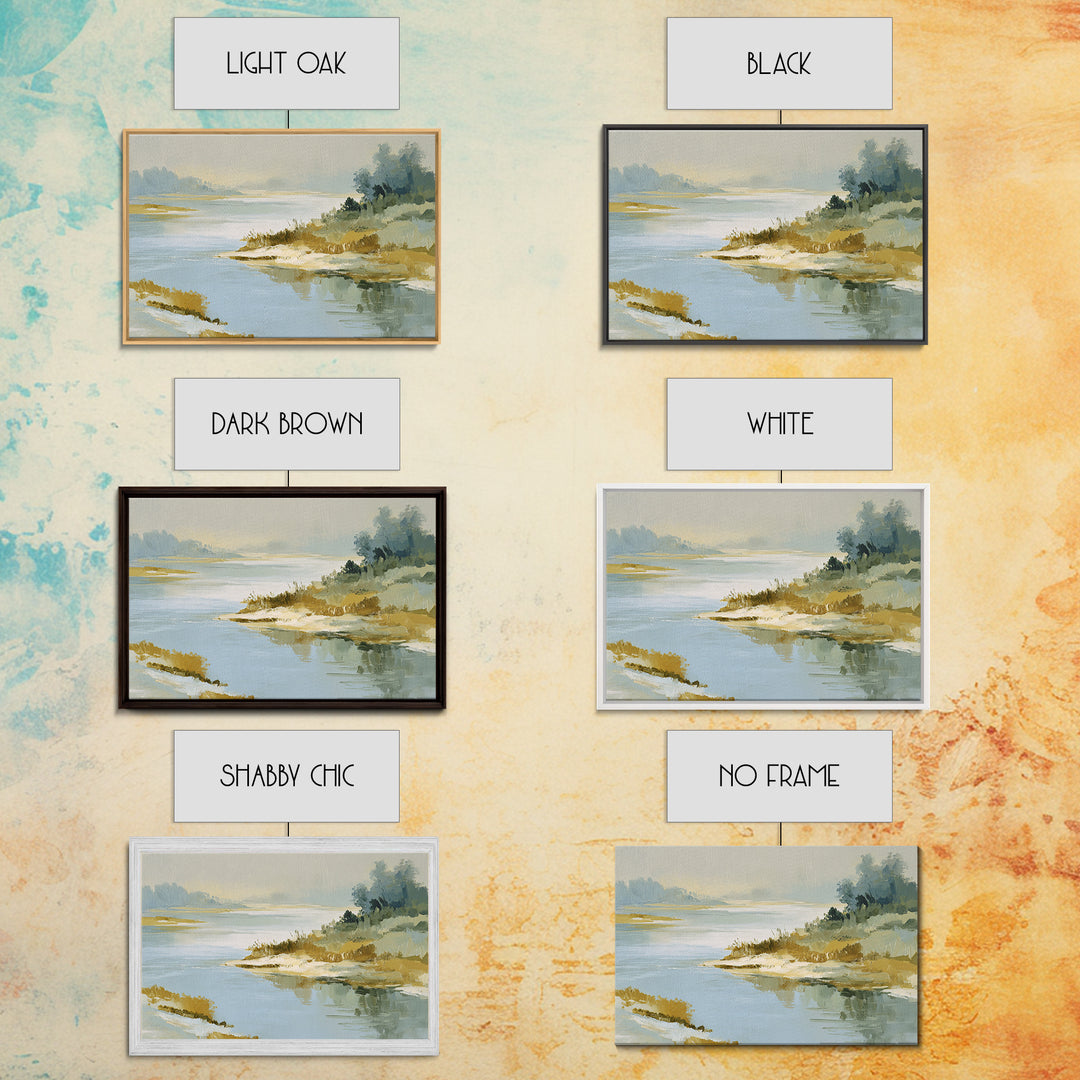 Sunlit Lake with Calming Reflections Framed Canvas Print, Dental Office Art, Dentistry Art, Office Decor, Fine Art, Calm, DOA-3x2-91