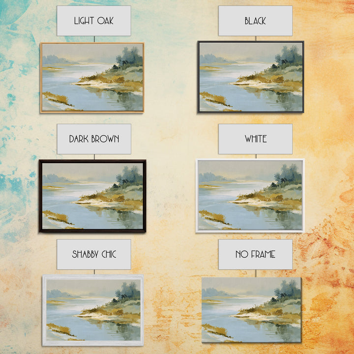 Sunlit Lake with Calming Reflections Framed Canvas Print, Dental Office Art, Dentistry Art, Office Decor, Fine Art, Calm, DOA-3x2-91
