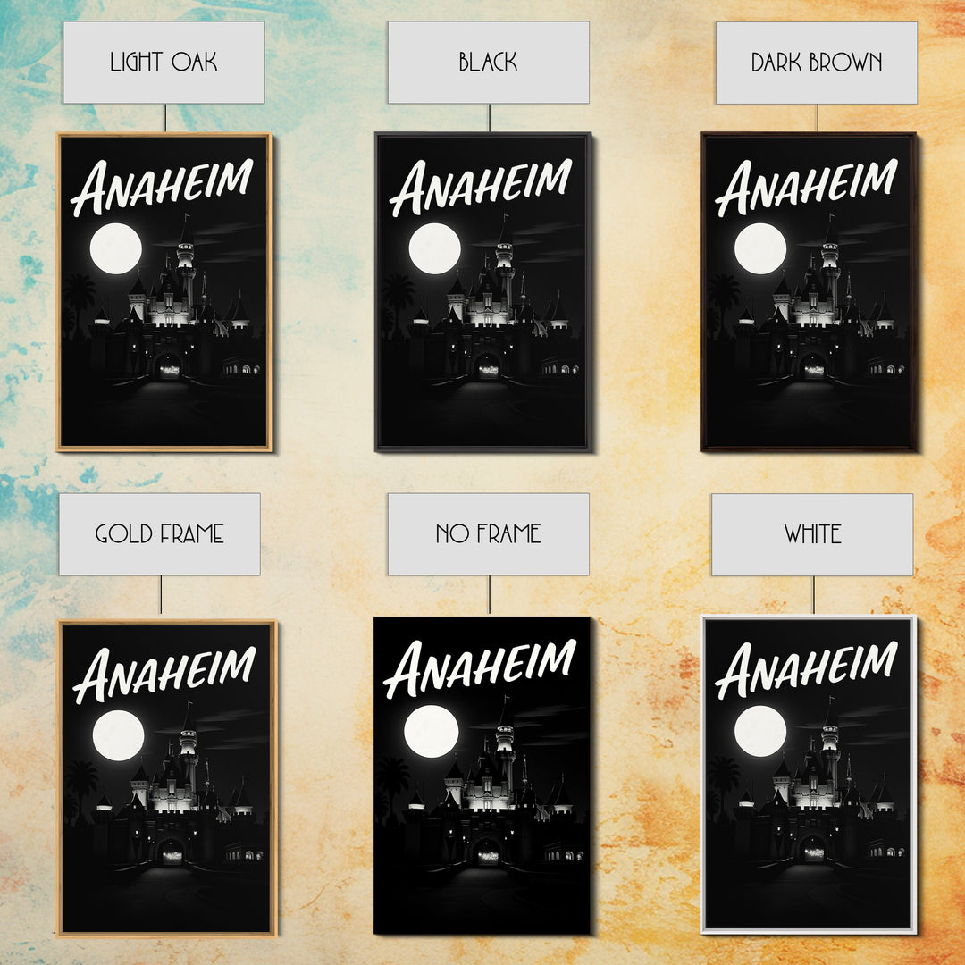 Anaheim California Travel Poster, Canvas Print, Black And White Travel Art, Anaheim Wall Art, Gift For Travelers, Retro Travel Print