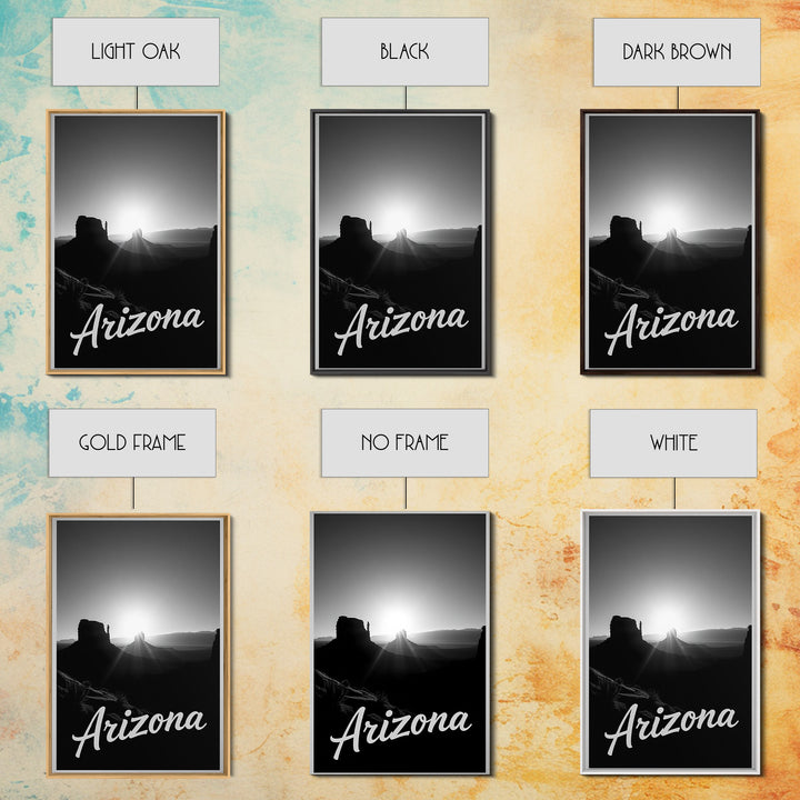 Arizona Travel Poster, Canvas Print, Dark Moody City Wall Art, Arizona Wall Art, Living Room Wall Art, Fine Art Print, Vintage City Art