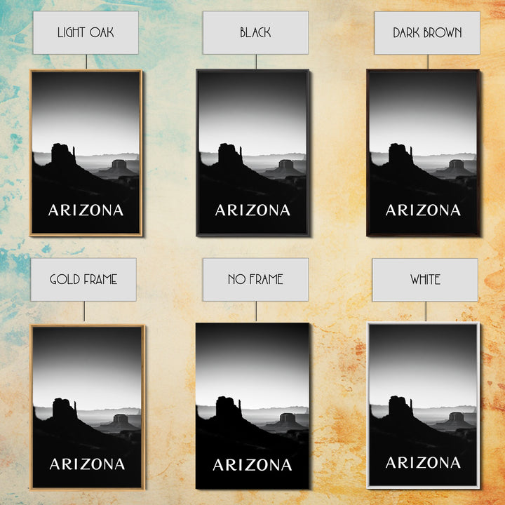 Arizona Travel Poster, Framed Canvas Print, Dark Moody City Wall Art, Arizona Travel Art, Home Office Decor, Travel Poster Art