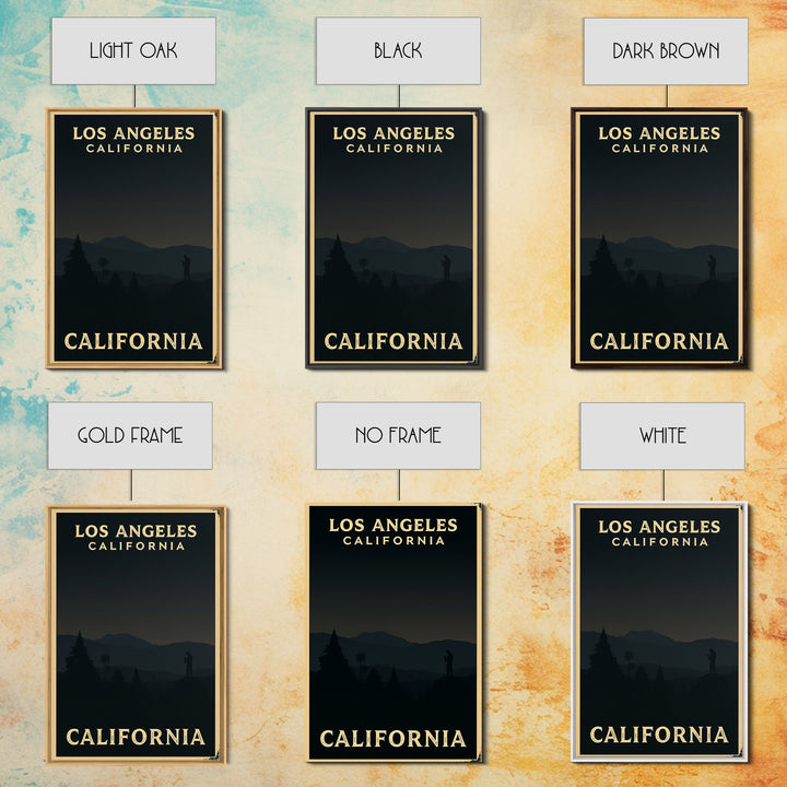California Travel Poster, Framed Canvas Print, Night Street Poster Art, California Poster Print, Eclectic Wall Decor, City Art Print