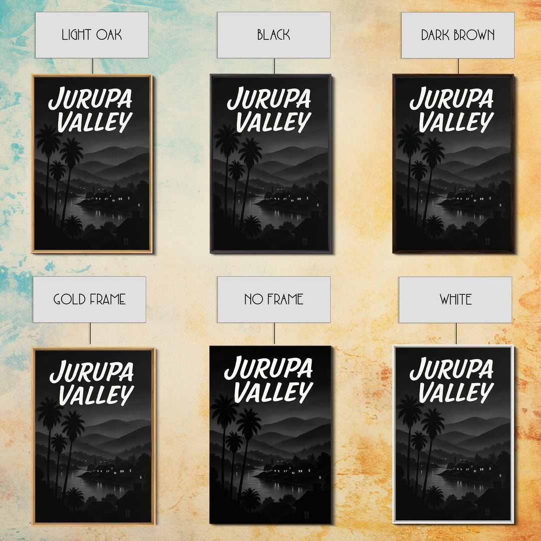 Jurupa Valley California Travel Poster, Canvas Print, Night Street Poster Art, Jurupa Valley Wall Art, Vintage Travel Art, Travel Poster Art
