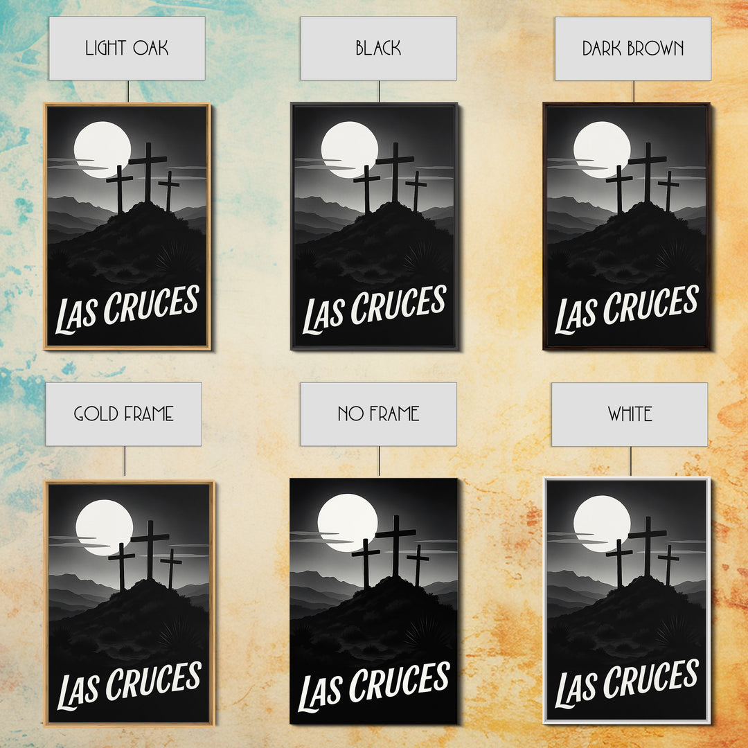 Las Cruces Travel Poster, Framed Canvas Print, Black And White Travel Art, Las Cruces Poster Print, Wanderlust Decor, Fine Art Print
