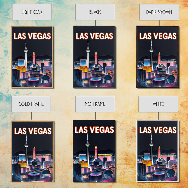 Las Vegas Travel Poster, Canvas Print, Dark Moody City Wall Art, Las Vegas Poster Print, Living Room Wall Art, Wanderlust Decor