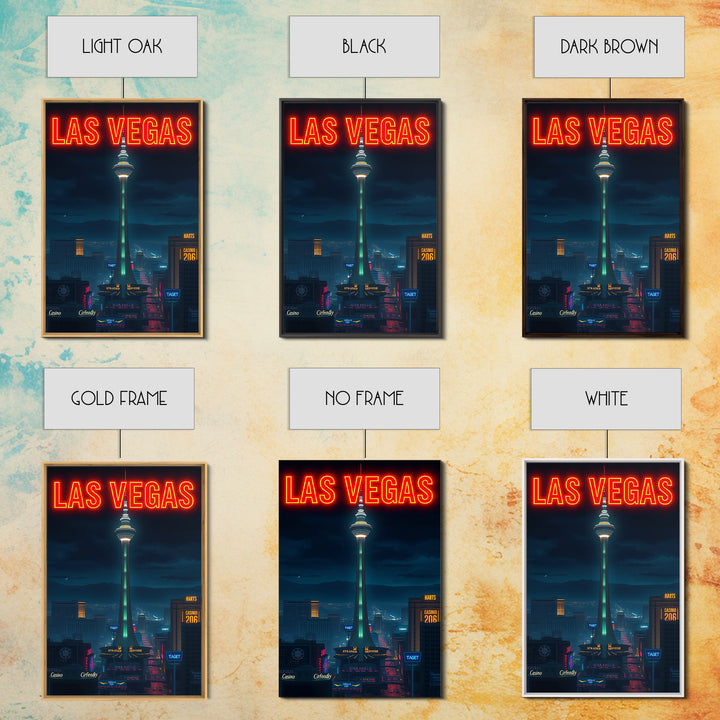 Las Vegas Travel Poster, Framed Canvas Print, Black And White Travel Art, Las Vegas Poster Print, Gift For Travelers, Travel Wall Art