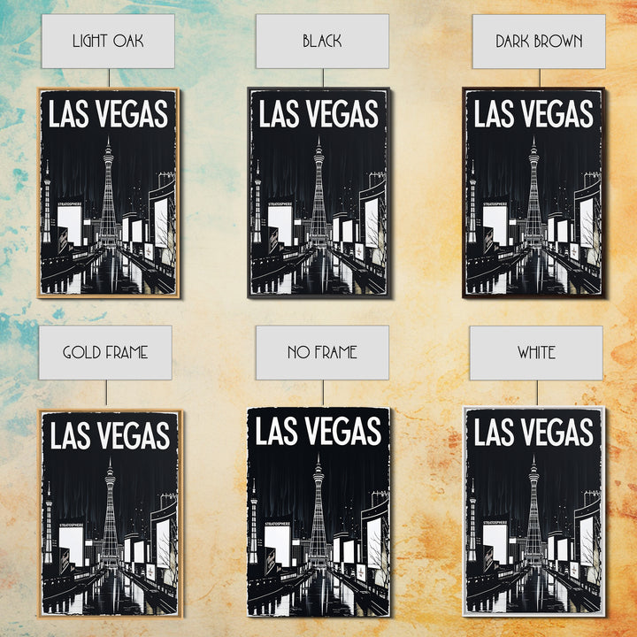 Las Vegas Travel Poster, Canvas Print, Dark Moody City Wall Art, Las Vegas Wall Art, Travel Poster Art, Travel Poster Set, Wanderlust Decor