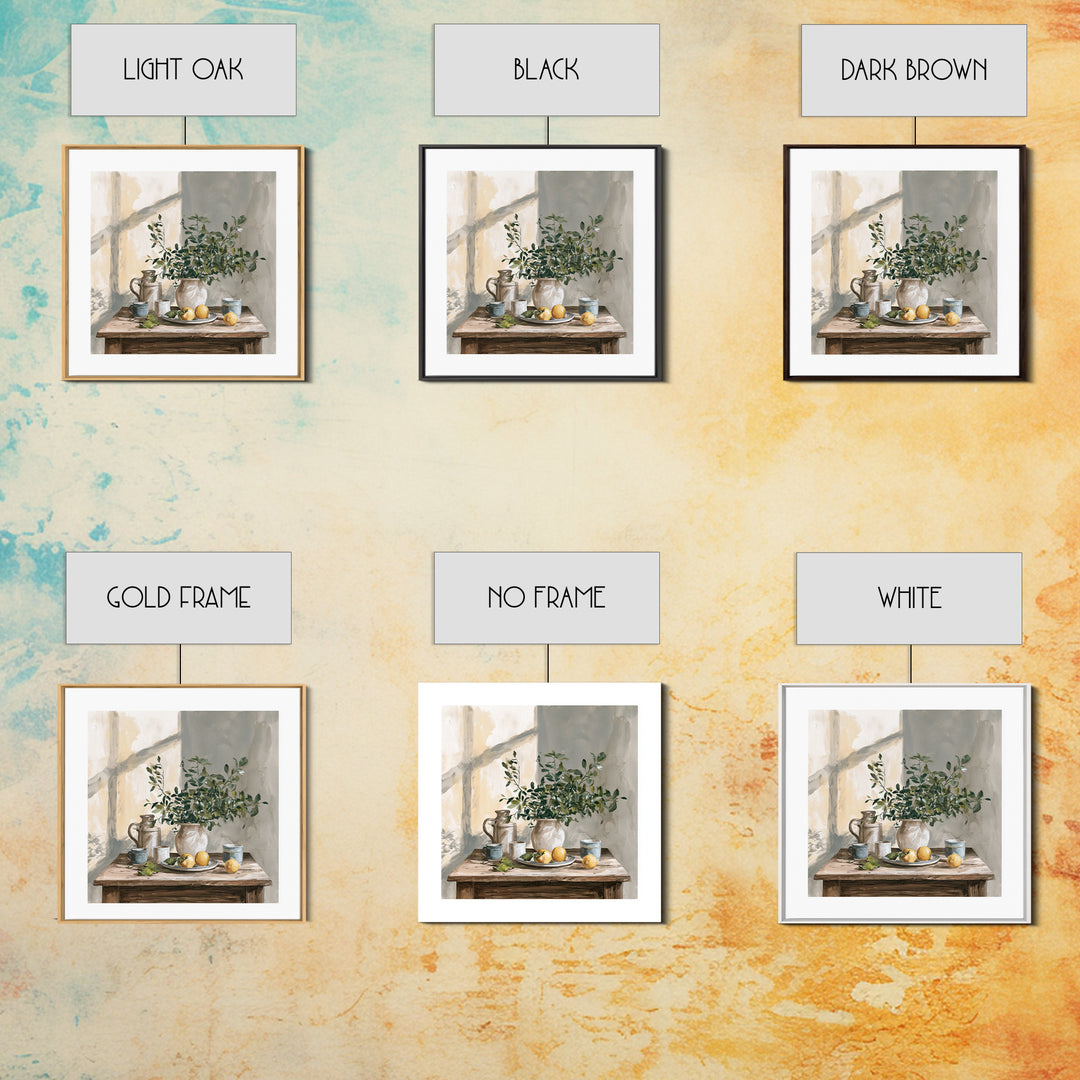 Sunlit Farmhouse Table Objects Without Room View Canvas Print, Dining Room Art, Coastal Wall Art, Dining Room Decor, Dining, DRA-1x1-41