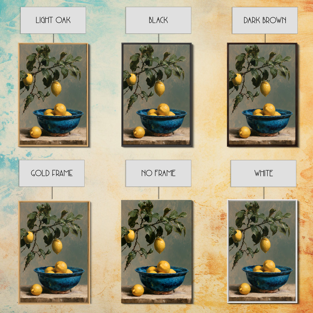 Italian Lemon Branch Framed Canvas Print, Dining Room Art, Room Decor, Dining Room Decor, Fine Art, Dining, Canvas Art, DRA-2x3-13