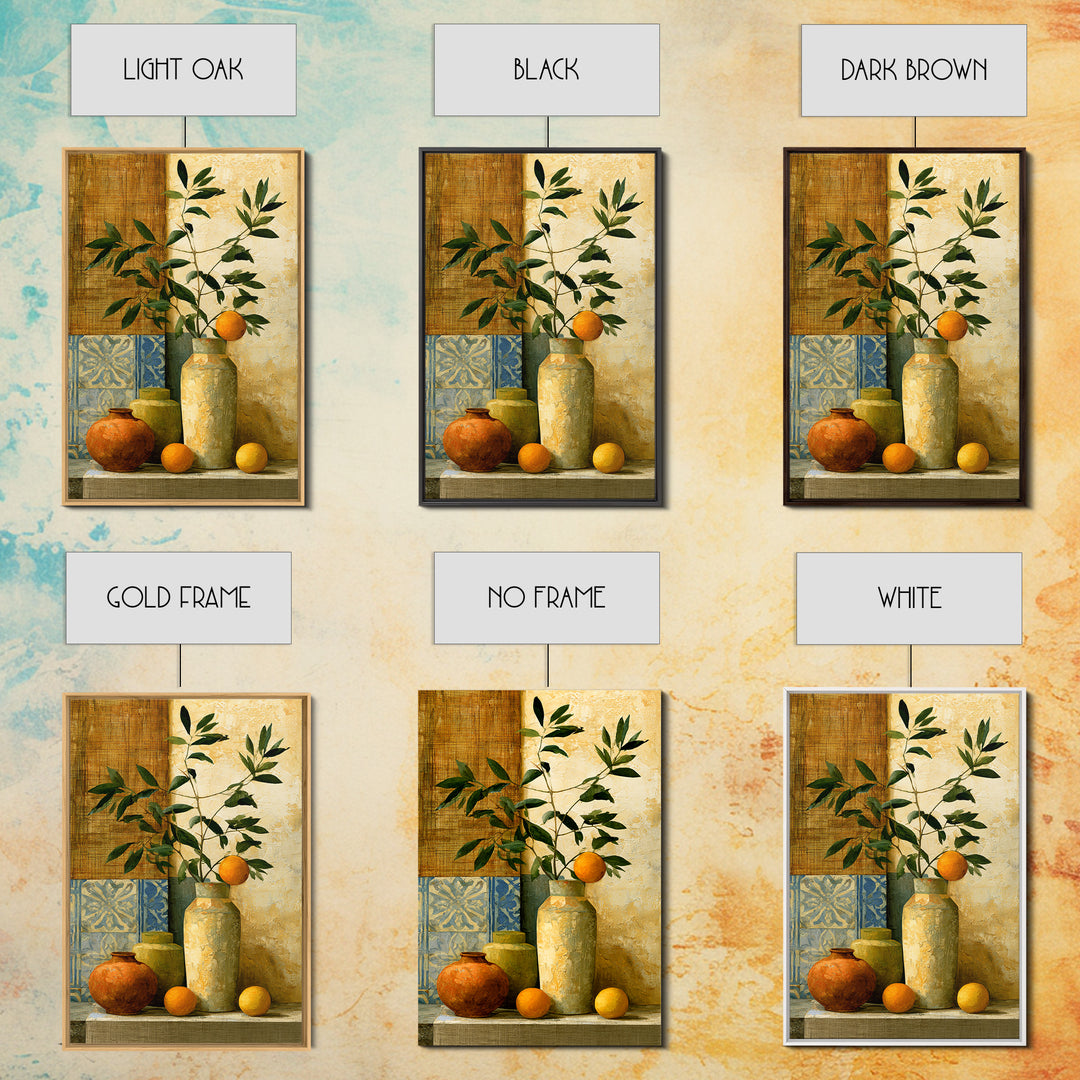 Mediterranean Olive Branch and Citrus Arrangement Canvas Print, Dining Room Art, Bedroom Wall Art, Dining Room Decor, Dining, DRA-2x3-44