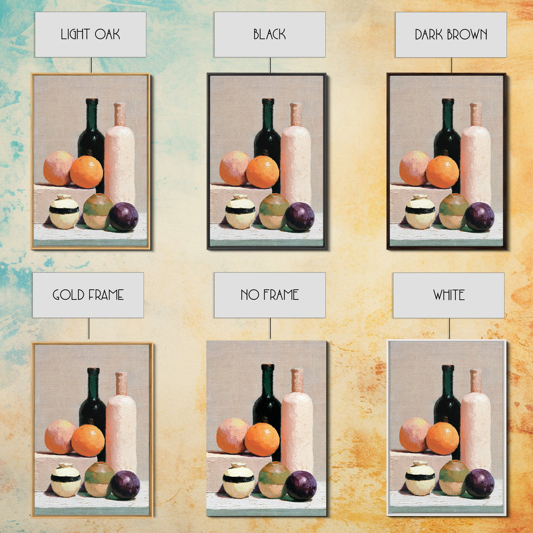 Peach and Plum Still Life Framed Canvas Print, Dining Room Art, Canvas Wall Art, Dining Room Decor, Fine Art, Dining, DRA-2x3-76