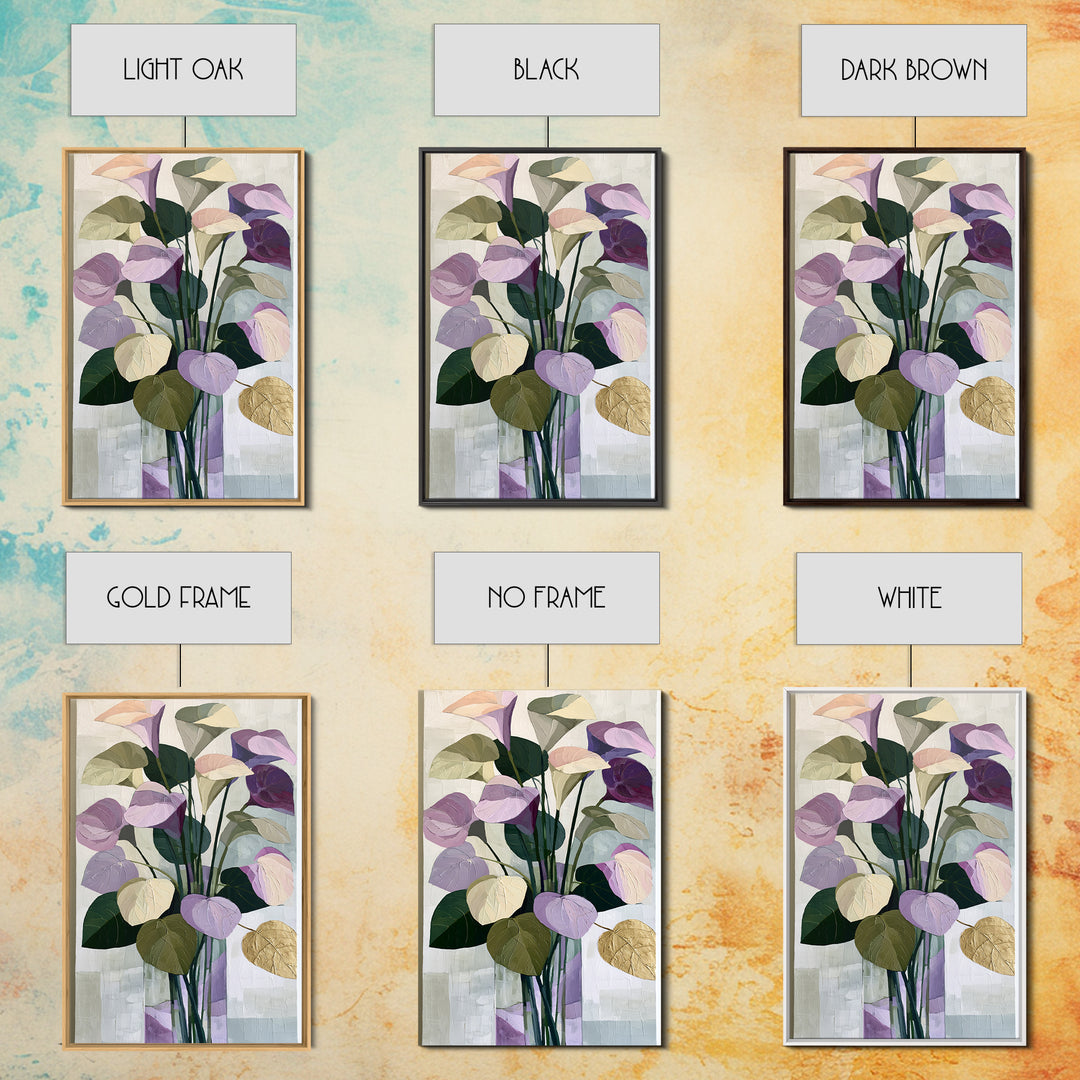 Large Expressive Flower Vase Framed Canvas Print, Dining Room Art, Digital Print, Dining Room Decor, Watercolor Art, Dining, DRA-2x3-8