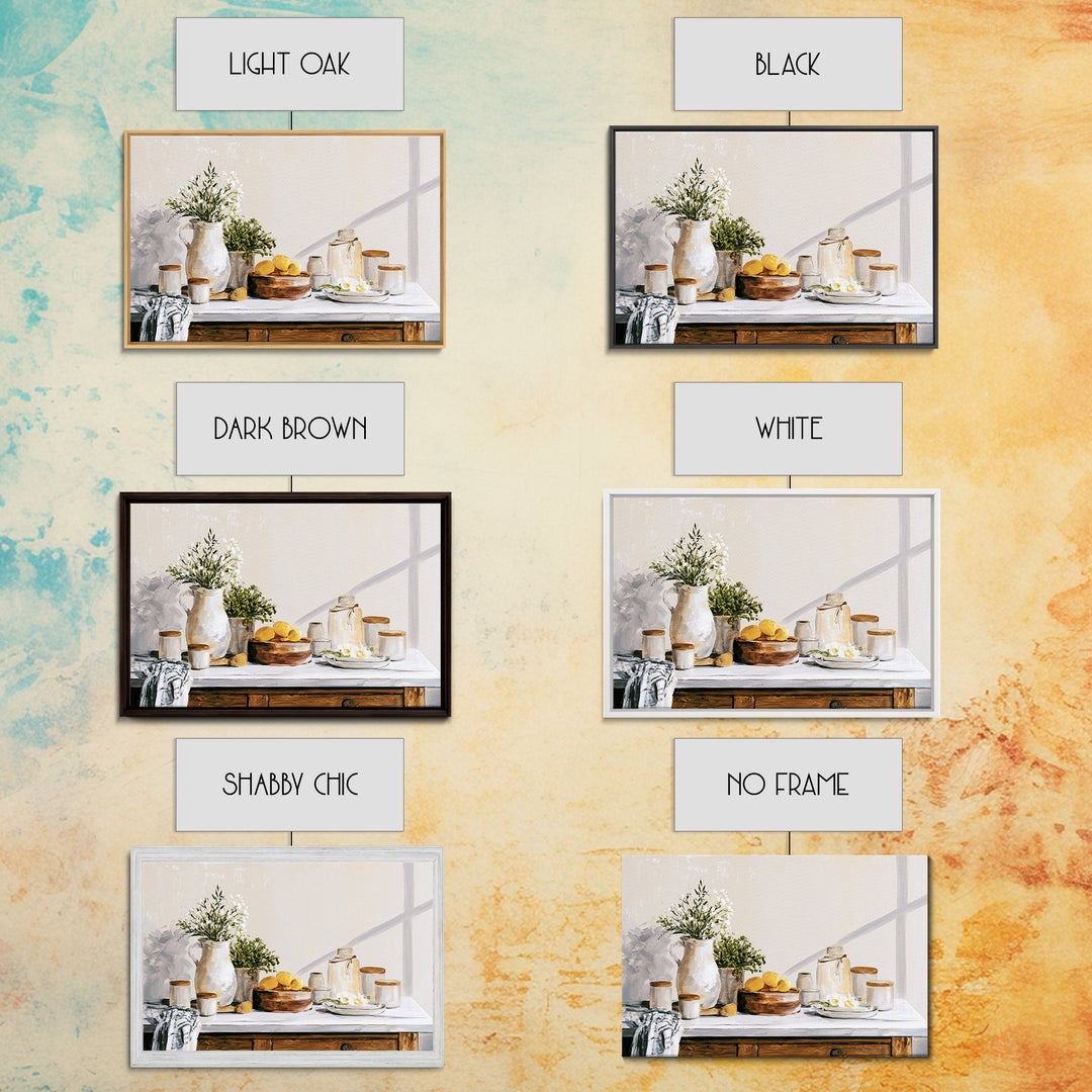 Sunlit Farmhouse Table Objects Without Room View Canvas Print, Dining Room Art, Living Room Decor, Dining Room Decor, Dining, DRA-3x2-45
