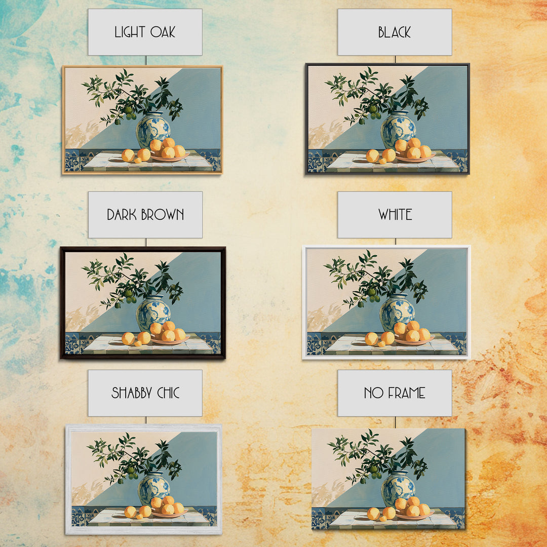 Mediterranean Olive Branch and Citrus Arrangement Canvas Print, Dining Room Art, 3 Piece Wall Art, Dining Room Decor, Dining, DRA-3x2-64