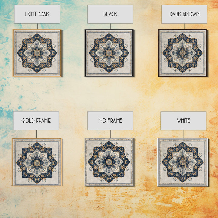 Layered Tapestry Pattern Framed Canvas Print, Eclectic Art, Portrait, Living Room Decor, Fine Art, Eclectic, Modern Decor, ECL-1x1-64