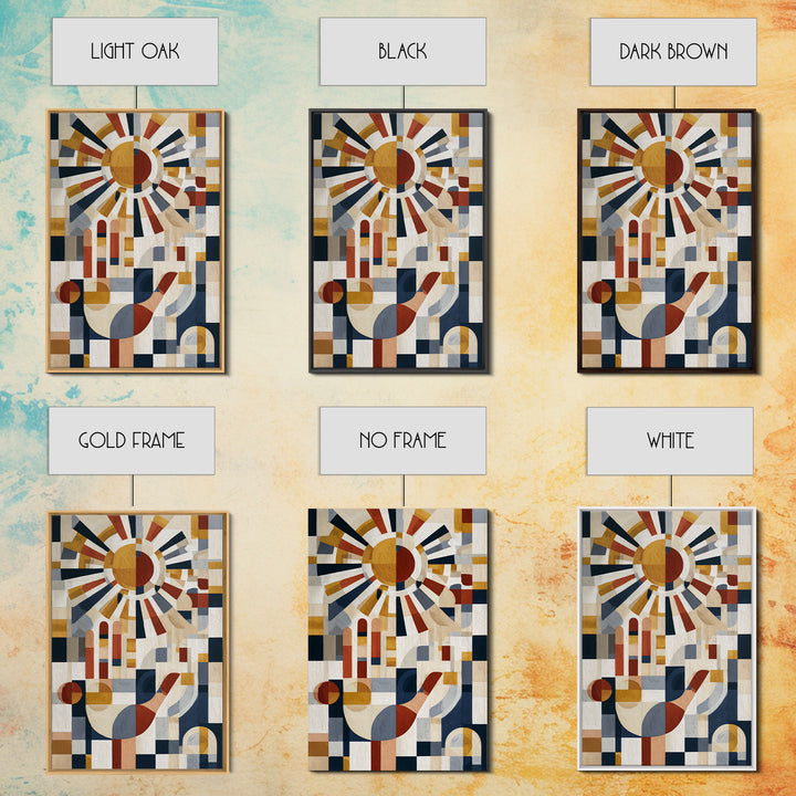 Geometric Sun and Hand Motif Canvas Print, Eclectic Art, Unique Wall Art, Living Room Decor, Abstract Art, Eclectic, Home Decor, ECL-2x3-23