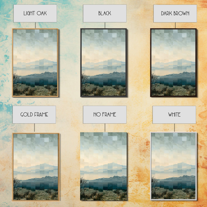 Playful Checkerboard Landscape Framed Canvas Print, Eclectic Art, Dopamine Decor, Living Room Decor, Fine Art, Eclectic, ECL-2x3-41