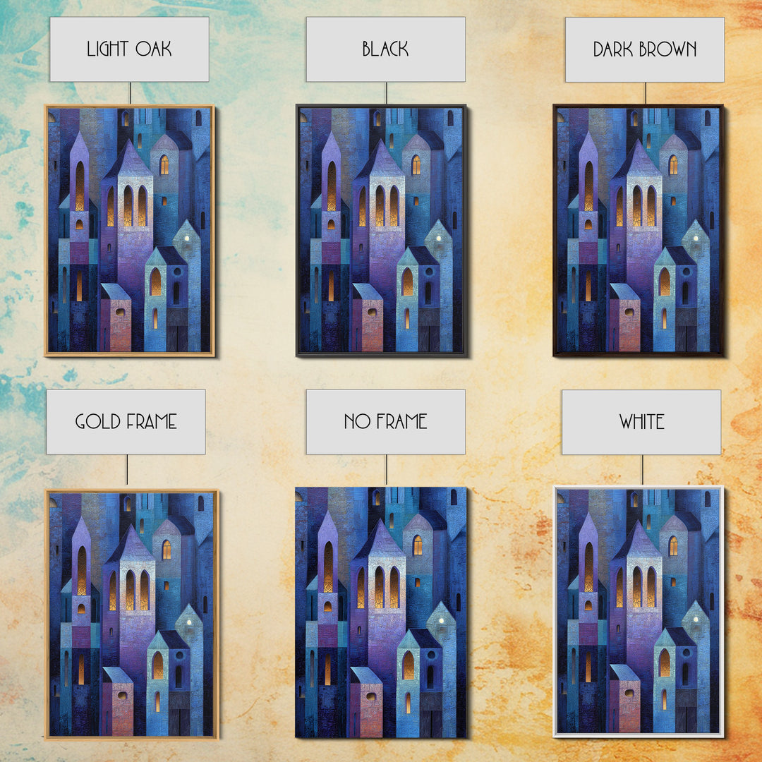 Bohemian Patchwork Landscape Framed Canvas Print, Eclectic Art, Boho, Living Room Decor, Fine Art, Eclectic, Unique Wall Art, ECL-2x3-56