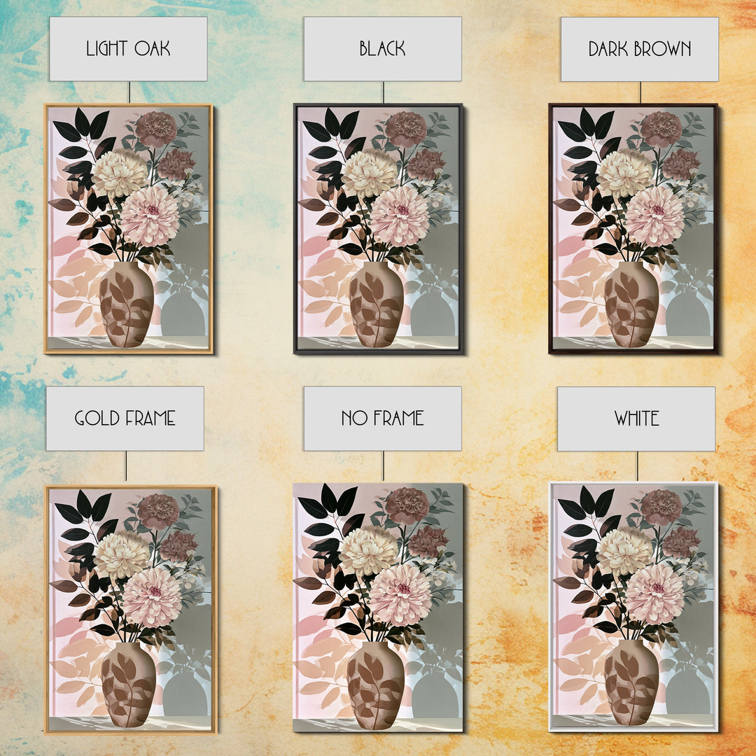 Retro Futurist Vase of Flowers Canvas Print, Eclectic Art, Original Art, Living Room Decor, Fine Art, Eclectic, Gallery Decor, ECL-2x3-66