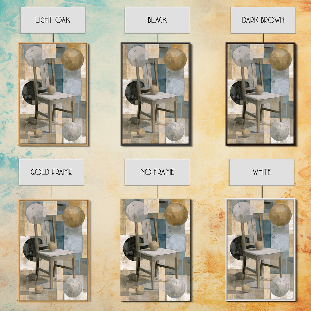 Whimsical Chair Still Life Framed Canvas Print, Eclectic Art, Living Room Decor, Fine Art, Eclectic, Textured Painting, ECL-2x3-94