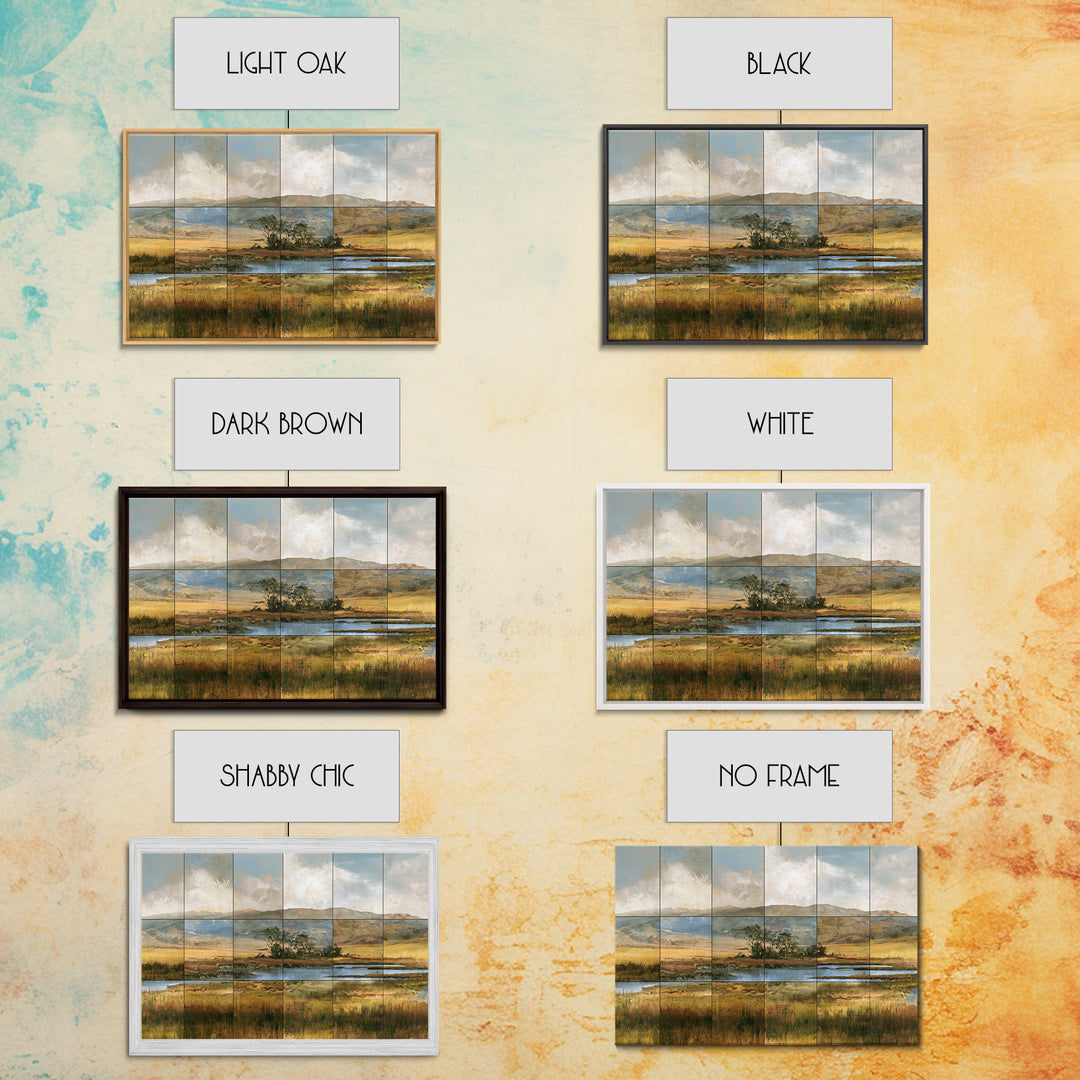 Bohemian Patchwork Landscape Canvas Print, Eclectic Art, Fine Art Print, Living Room Decor, Fine Art, Eclectic, Digital Prints, ECL-3x2-4
