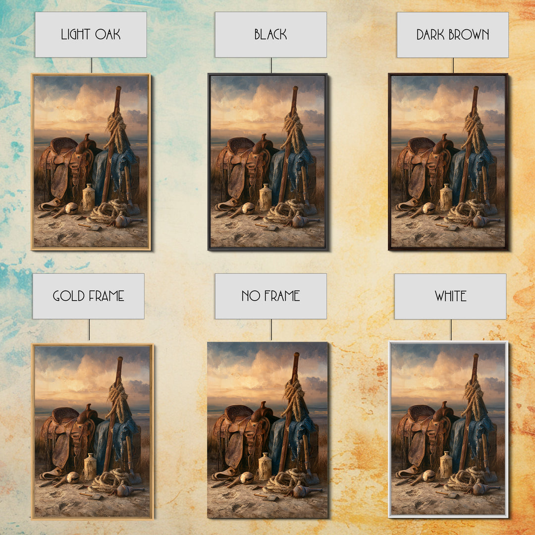 Stable Tools Arranged Like Old Master Still Canvas Print, Equestrian Art, Statement Artwork, Living Room Decor, Equestrian, EQU-2x3-31