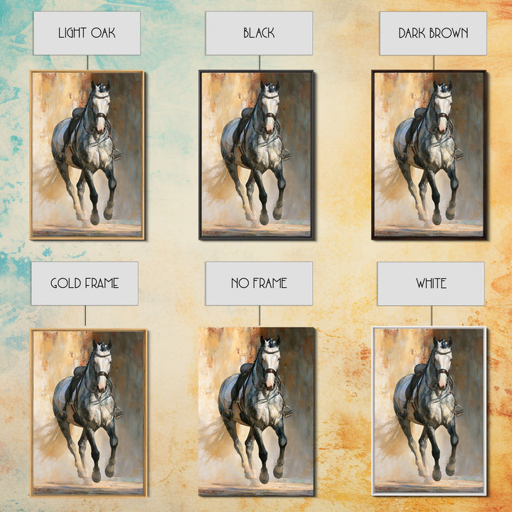 Dressage Horse in Refined Classical Pose Canvas Print, Equestrian Art, Home Decor, Living Room Decor, Oil Painting, Equestrian, EQU-2x3-66
