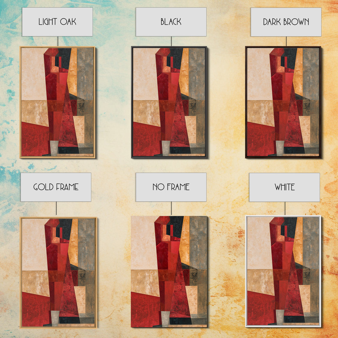 Red Room Interior Abstraction Without Realistic Furniture Canvas Print, Expressionist Art, Room Decor, Living Room Decor, EXP-2x3-3
