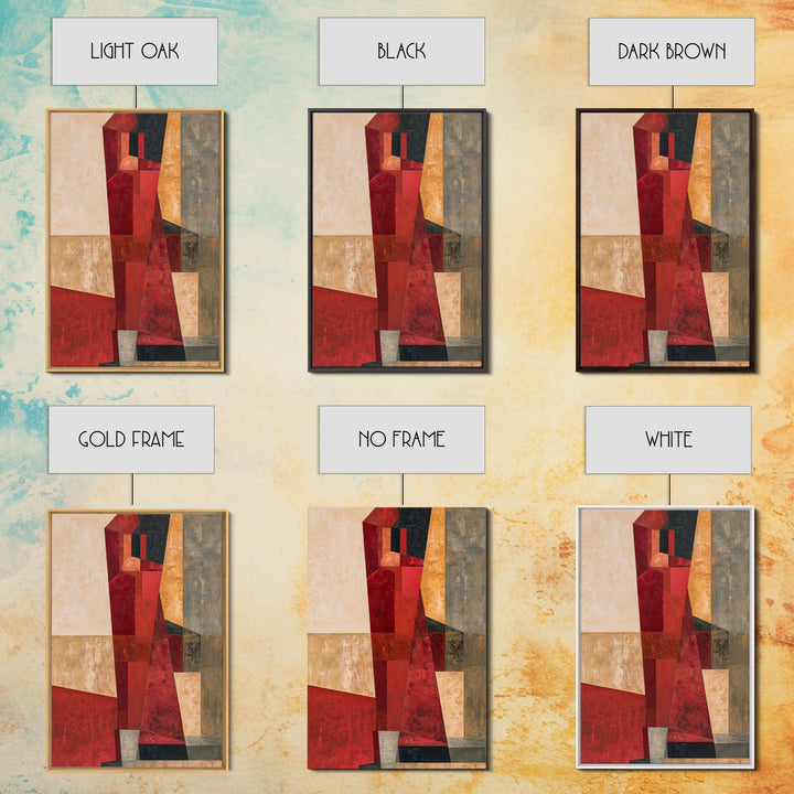 Red Room Interior Abstraction Without Realistic Furniture Canvas Print, Expressionist Art, Room Decor, Living Room Decor, EXP-2x3-3