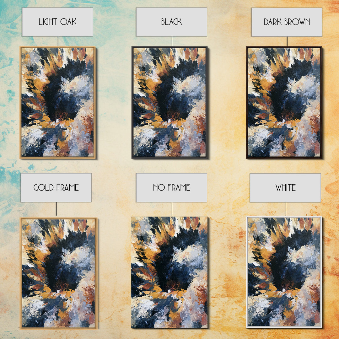 Sunflowers Twisting in Intense Painted Energy Canvas Print, Expressionist Art, Digital Prints, Living Room Decor, Expression, EXP-2x3-64