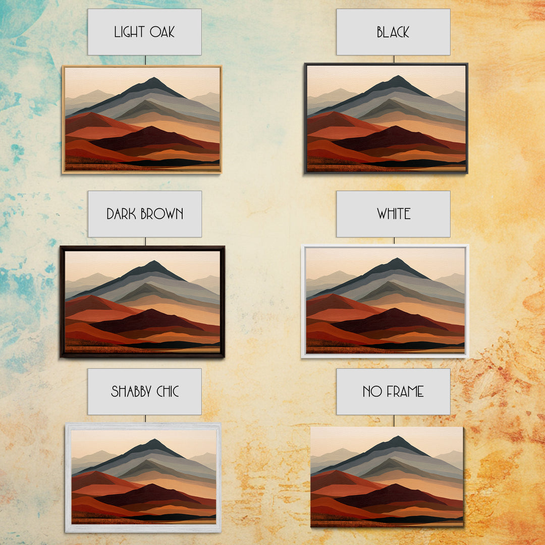 Mountain Landscape in Vibrating Color Bands Canvas Print, Expressionist Art, Moody Wall Art, Living Room Decor, Expression, EXP-3x2-25