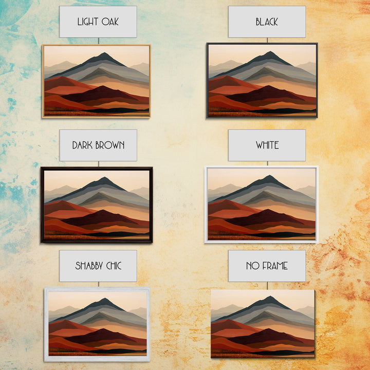 Mountain Landscape in Vibrating Color Bands Canvas Print, Expressionist Art, Moody Wall Art, Living Room Decor, Expression, EXP-3x2-25