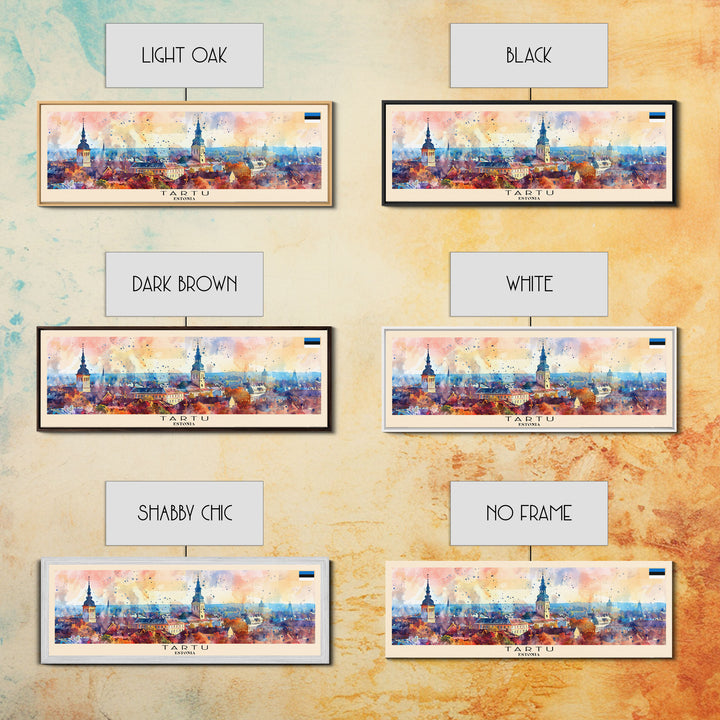 Tartu Estonia Wall Art, Panoramic Travel Poster, Panoramic Framed Canvas Print, City Wall Art, Wall Hanging Home Decor, Travel Art