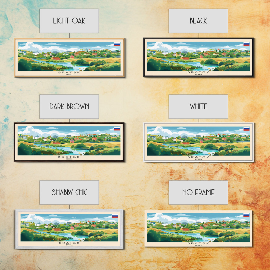 Bratsk Russia Travel Print Wall Art, Panoramic City Art, Travel Art, Wall Decor, Vacation Gift, Framed Canvas Print Or Metal Art