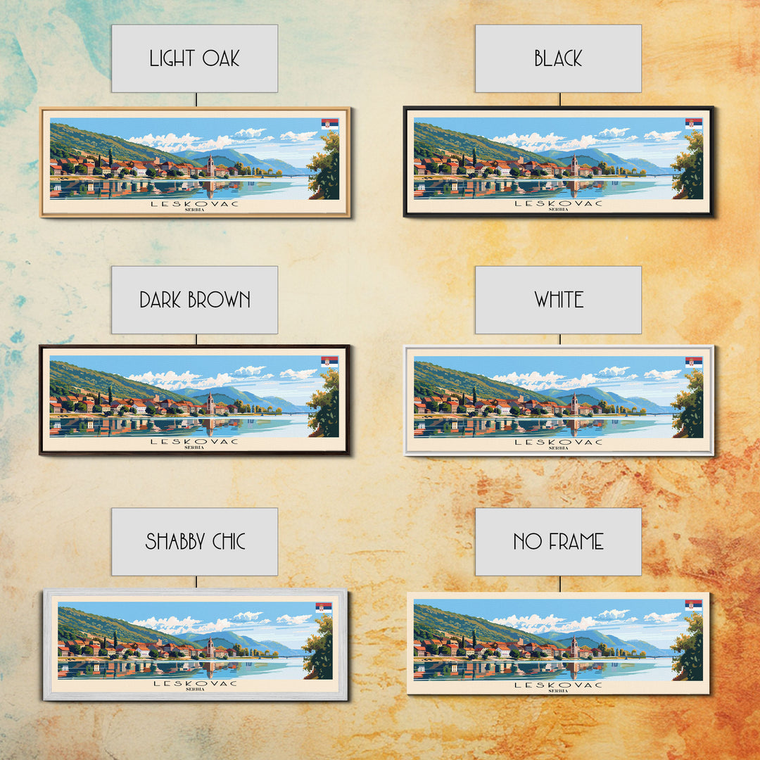 Leskovac Serbia Wall Art, Panoramic Travel Poster, Panoramic Framed Canvas Print, City Wall Art, Wall Hanging Home Decor, Travel Art
