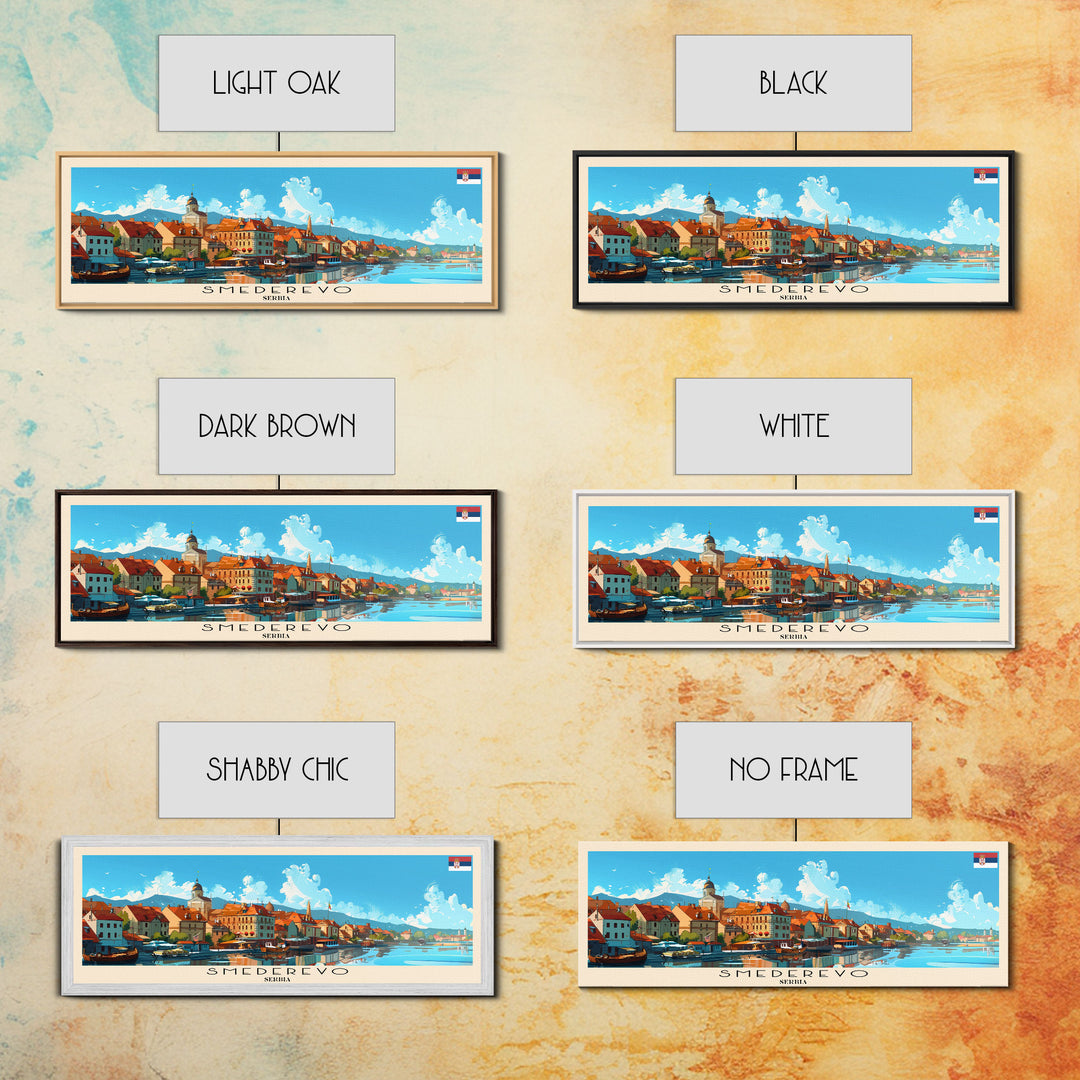 Smederevo Serbia Travel Print Wall Art, Panoramic City Art, Travel Art, Wall Decor, Vacation Gift, Framed Canvas Print Or Metal Art