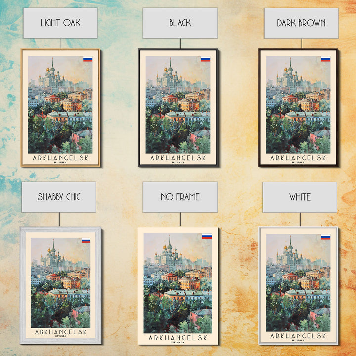 Majestic Arkhangelsk View, Framed Canvas Print, Perfect for Living Room Art, Travel Poster, Boho Home Decor, Watercolor Art