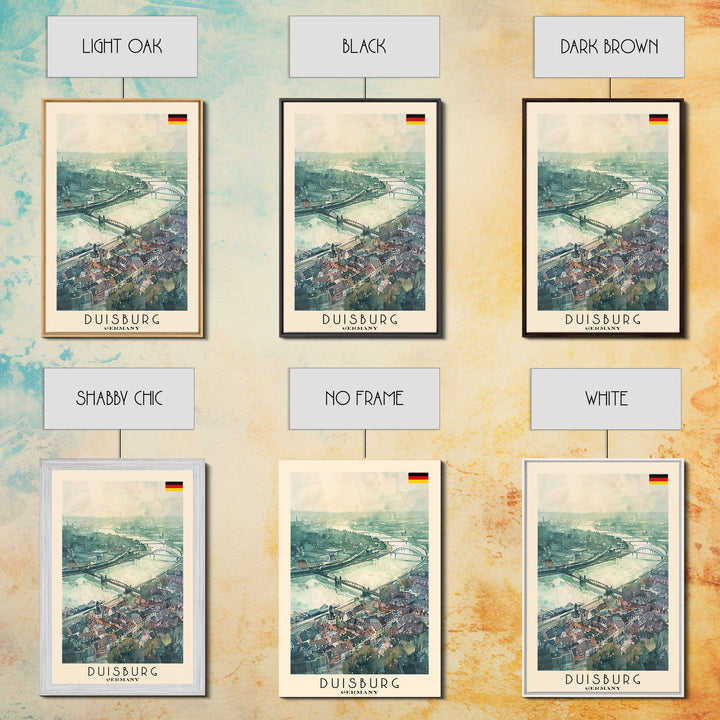 Duisburg, Germany Framed Canvas Print. Ideal Wall Art for Modern Living Room or Bedroom Decor, Stunning Urban Travel Poster.