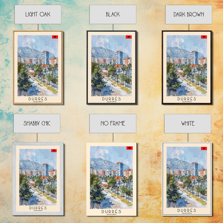 Durres, Albania Coastal Framed Canvas Print. Beautiful Wall Art for Living Room or Bedroom, Charming Travel Poster Art.