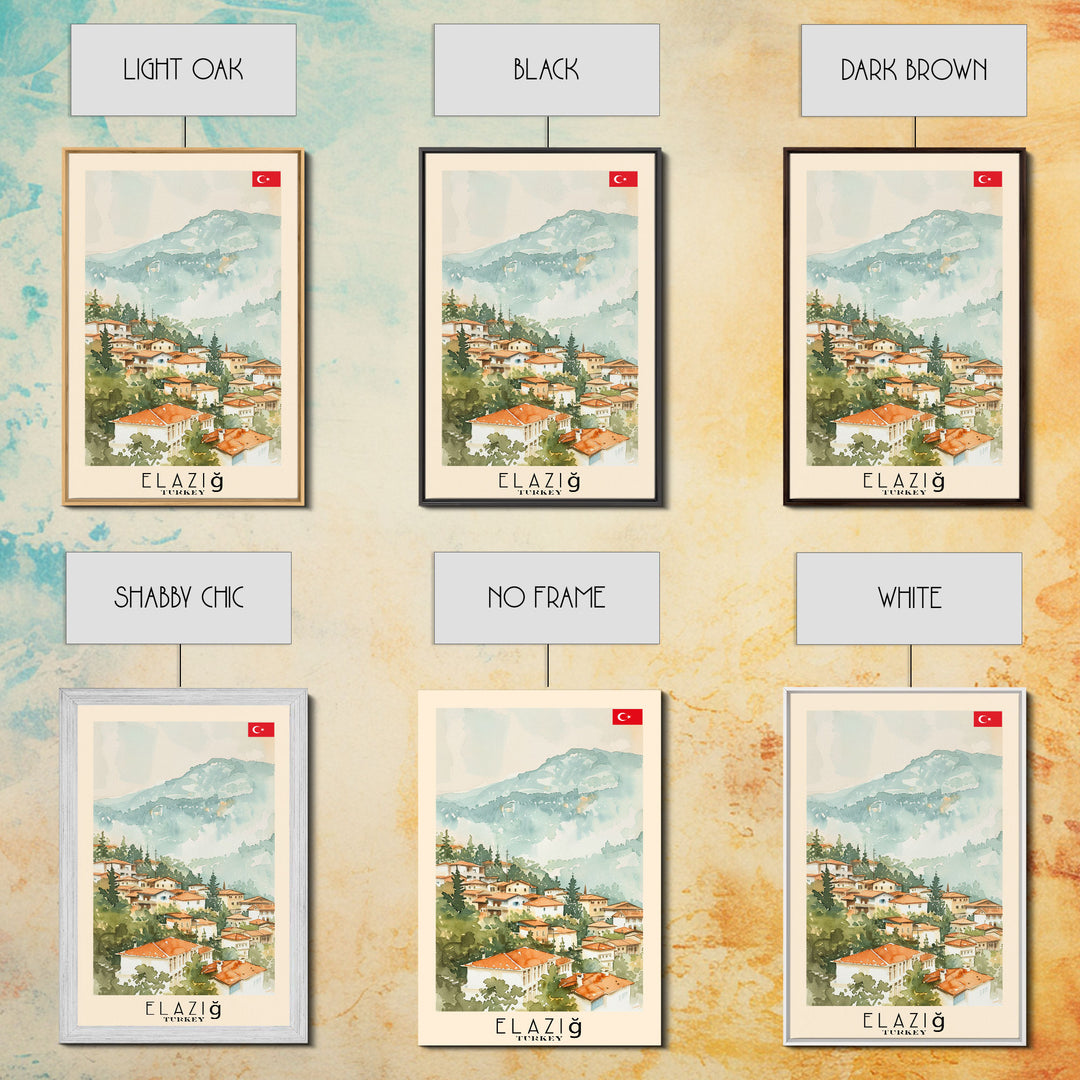 Serene Elazığ, Turkey Framed Canvas Print. Picturesque Wall Art for Living Room or Bedroom Decor, Beautiful Travel Poster.