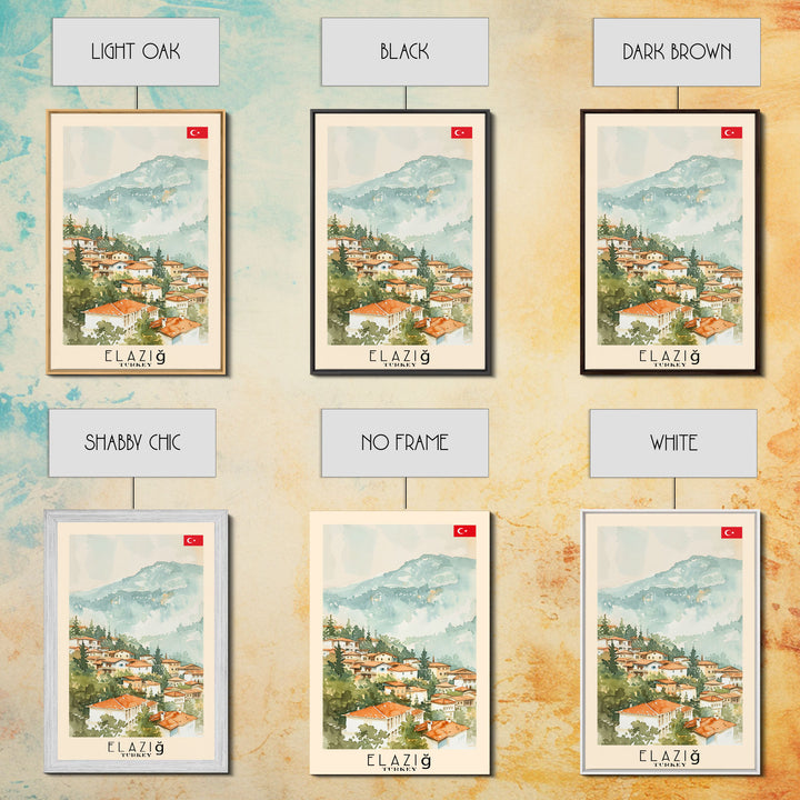Serene Elazığ, Turkey Framed Canvas Print. Picturesque Wall Art for Living Room or Bedroom Decor, Beautiful Travel Poster.