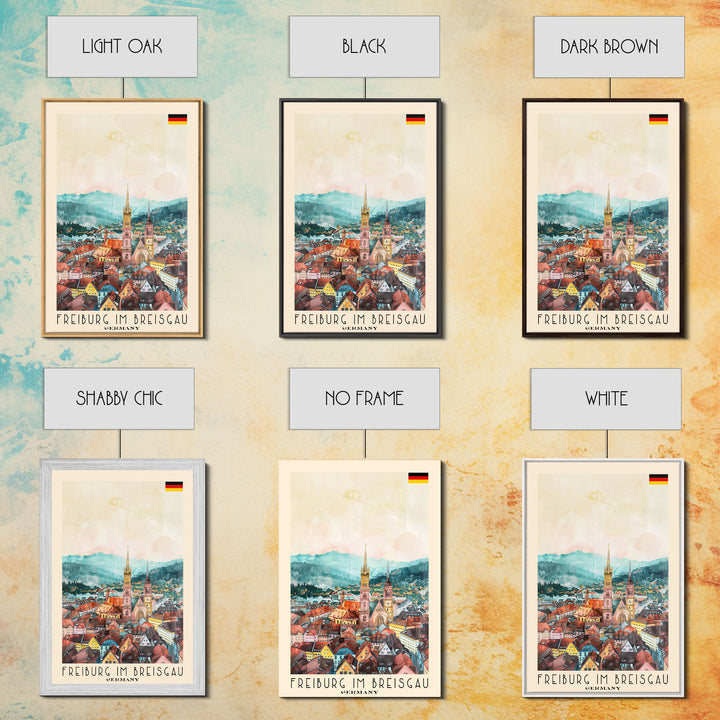 Freiburg, Germany Travel Poster Art, Framed Canvas Print for Living Room or Bedroom, Scenic Wall Art, Perfect Home Decoration