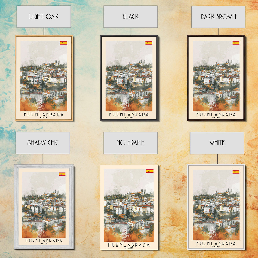 Fuenlabrada, Spain Travel Poster Art, Framed Canvas Print for Living Room or Bedroom, Spanish Wall Art, Home Decoration