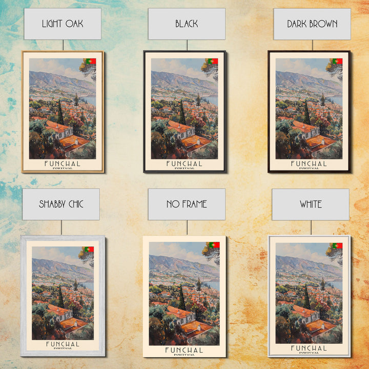 Funchal, Portugal Travel Poster Art, Framed Canvas Print for Living Room or Bedroom, Scenic Wall Art, Home Decoration