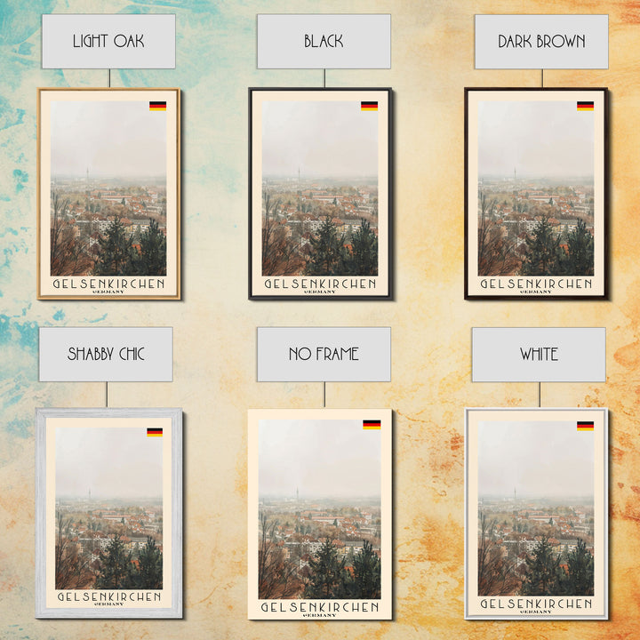 Gelsenkirchen, Germany Travel Poster Art, Framed Canvas Print for Living Room or Bedroom, Urban Wall Art, Home Decoration