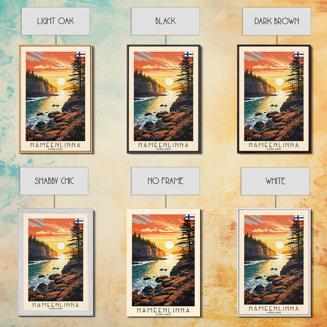 Hämeenlinna Finland Sunset Lake Art, Framed Canvas Wall Art, Home Decor, Living Room Decor, Nature Poster, Scenic Wall Art, Travel Poster Art